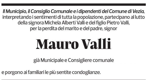 Annuncio funebre Mauro Valli