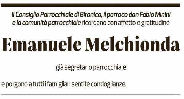 Annuncio funebre Emanuele Melchionda