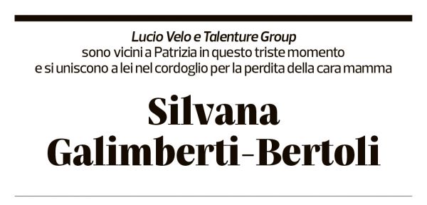 Annuncio funebre Silvana Galimberti-bertoli