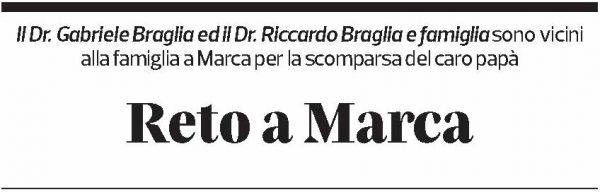 Annuncio funebre Reto A Marca