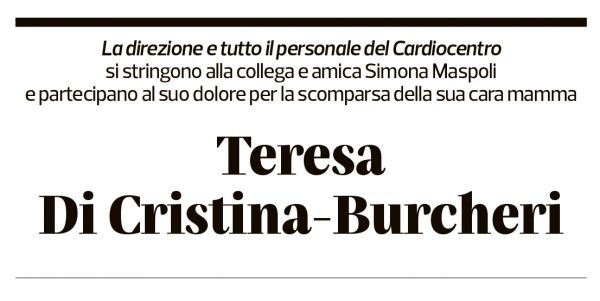 Annuncio funebre Teresa Di Cristina-burcheri