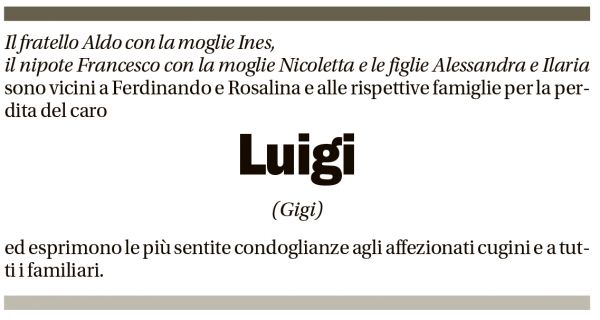Annuncio funebre Luigi Canonica