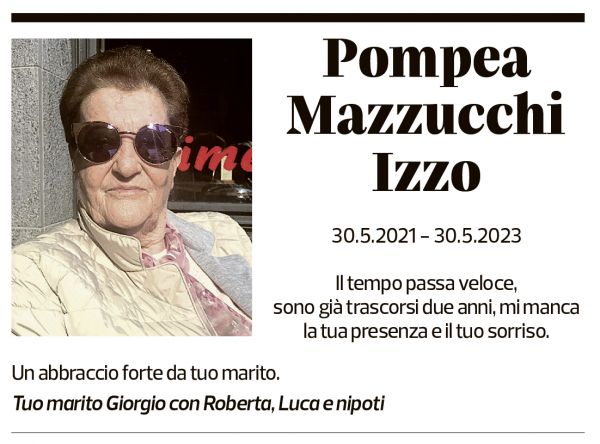 Annuncio funebre Pompea Mazzucchi Izzo