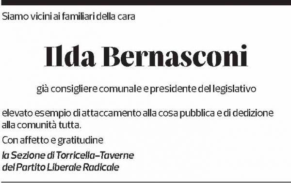 Annuncio funebre Ilda Bernasconi