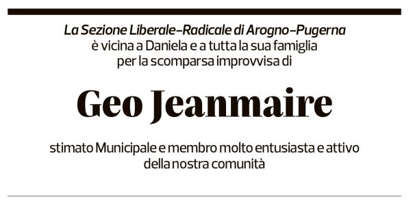 Annuncio funebre Geo Jeanmaire