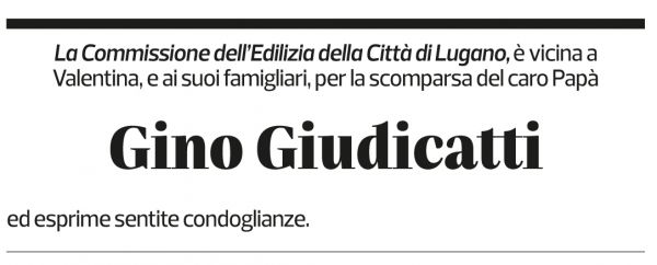 Annuncio funebre Gino Giudicatti