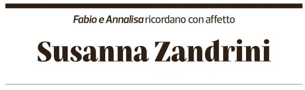 Annuncio funebre Susanna Zandrini